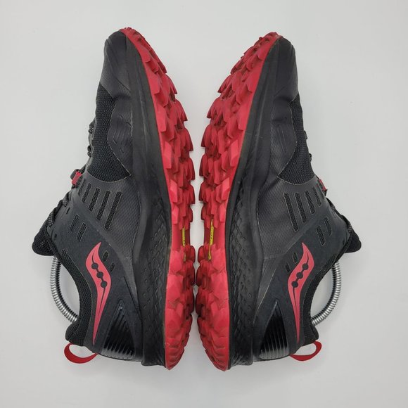 Saucony Peregrine 10 Womens Trail Running Shoes Black Red S10557-20 US Size 10.5 - Picture 6 of 8